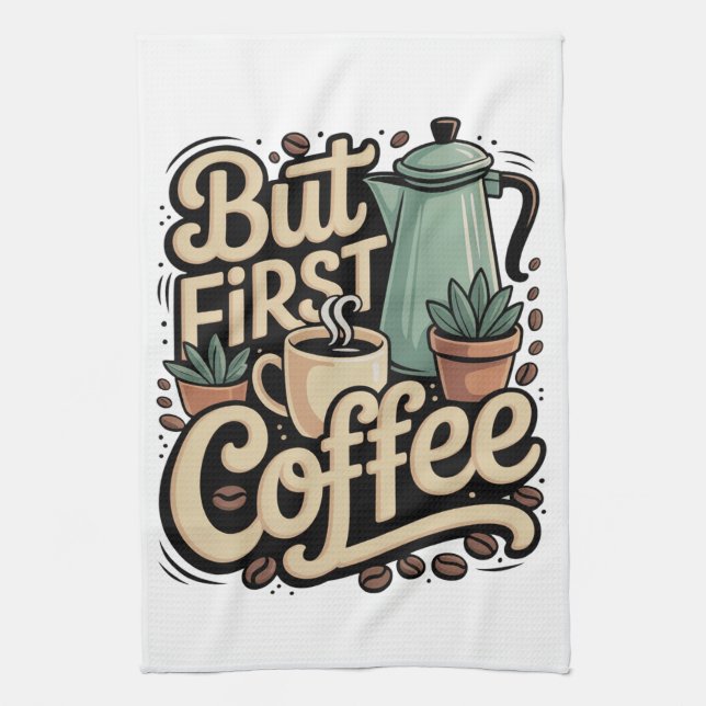 Paño De Cocina Pero Primero Café (Vertical)