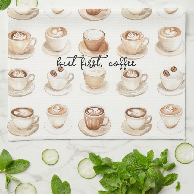 Paño De Cocina Pero Primero, Tazas de Café (Doblado)