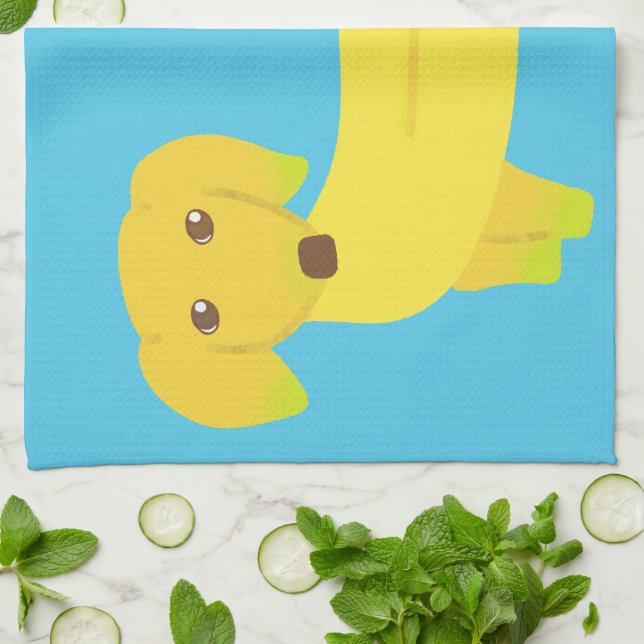 Paño De Cocina Perro bananero lindo personalizado (Doblado)