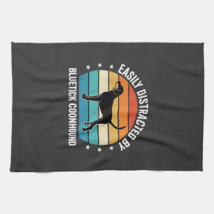 Paño De Cocina Perro Bluetick Coonhound Atardecer Retro