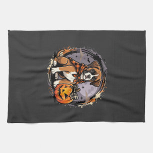 Paño De Cocina Perro Boxer Halloween Calabaza Sublimación