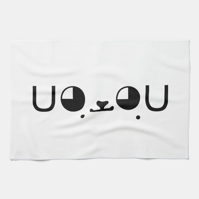 Paño De Cocina Perro cachorro kawaii japonés emoticono komoji (Horizontal)
