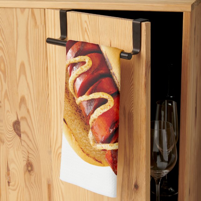Paño De Cocina Perro caliente de SlipperyJoe's con ambiente de ba (Pliegue de tercios)