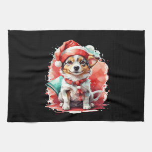 Paño De Cocina Perro con sombrero de Navidad - Christmas Tale cam
