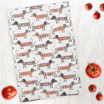 Paño De Cocina Perro Dachshund Sausage<br><div class="desc">Pequeña salchicha de Dachshund o perritos de peluquería en ropa de cama de lana. Perfecto para los amantes de los perros y los paseantes.</div>