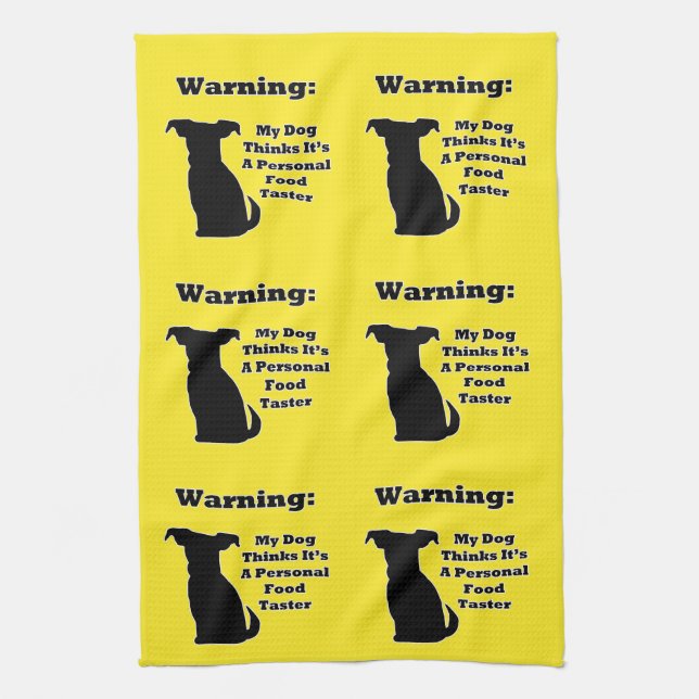 Paño De Cocina Perro de advertencia (Vertical)