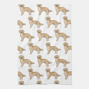 Paño De Cocina Perro de dibujos animados adorable patrón Retrieve