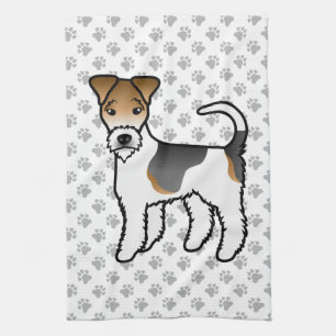 Paño De Cocina Perro de dibujos animados Fox Terrier de alambre t