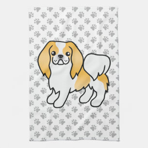 Paño De Cocina Perro de dibujos animados japonés Chin blanco y li