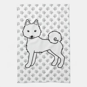 Paño De Cocina Perro de dibujos animados Klee Kai de Alaska blanc