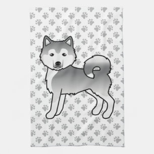 Paño De Cocina Perro de dibujos animados lindo Malamute de Alaska