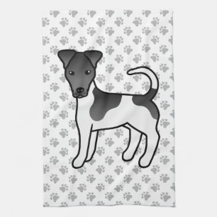 Paño De Cocina Perro de dibujos animados Smooth Fox Terrier negro