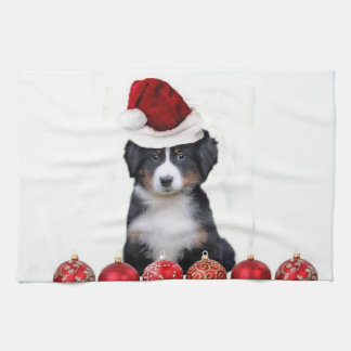 Paño De Cocina Perro de montaña de Bernese del navidad