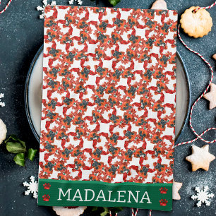 Paño De Cocina Perro de Navidad Boxer