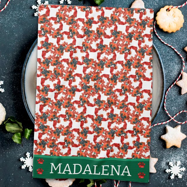 Paño De Cocina Perro de Navidad Boxer (Subido por el creador)