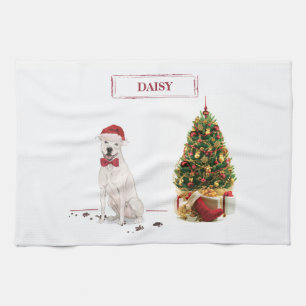 Paño De Cocina Perro de Navidades divertidos de Staffordshire Ter