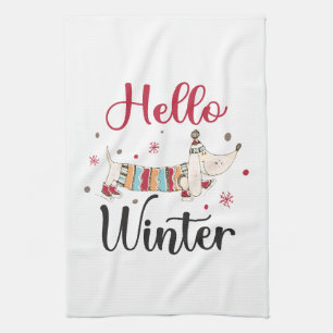 Paño De Cocina Perro de patinaje sobre hielo