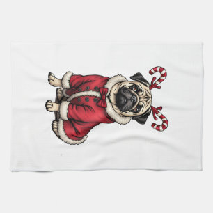 Paño De Cocina Perro de Pub Vestido con Traje de Santa para Amant