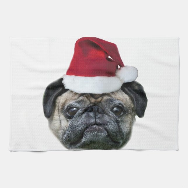 Paño De Cocina Perro del barro amasado del navidad (Horizontal)