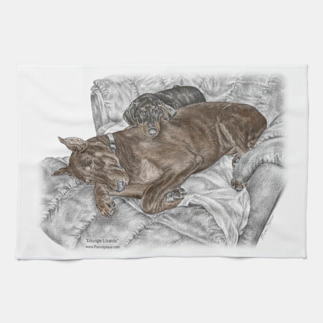 Paño De Cocina Perro Doberman (Horizontal)