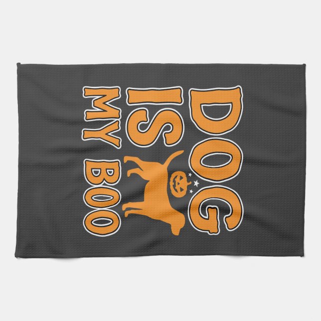 Paño De Cocina Perro Es Mi Boo Halloween Perro (Horizontal)
