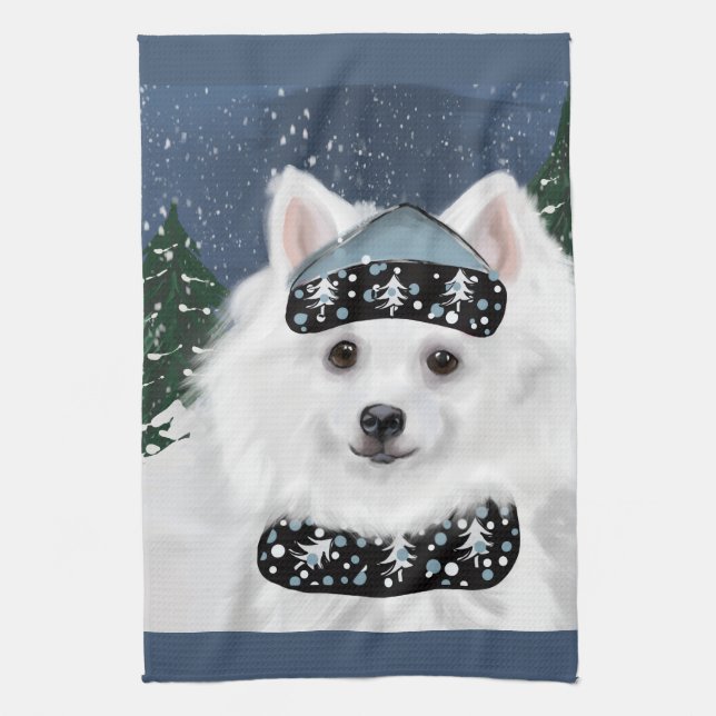 Paño De Cocina Perro Esquimal Americano (Vertical)