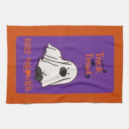 Paño De Cocina Perro fantasma de Halloween