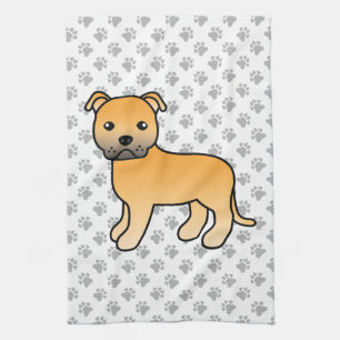 Paño De Cocina Perro Fawn English Staffordshire Bull Terrier