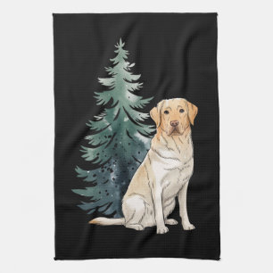 Paño De Cocina Perro Fiesta de árbol de Navidad Perro Navidad