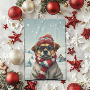 Paño De Cocina Perro Guay con atuendo de invierno precoz e invier