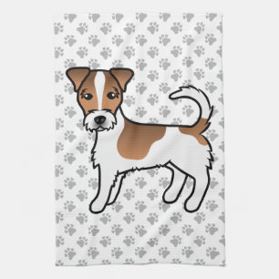 Paño De Cocina Perro Jack Russell Terrier de pelaje áspero blanco