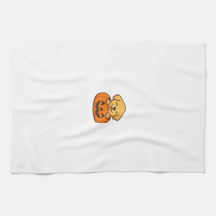 Paño De Cocina Perro Kawaii de Halloween � Calabaza Pegatina Boxy