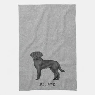 Paño De Cocina Perro Labrador Retriever Negro Y Nombre Personaliz
