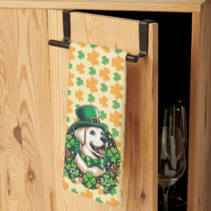 Paño De Cocina Perro lindo del Día de San Patricio