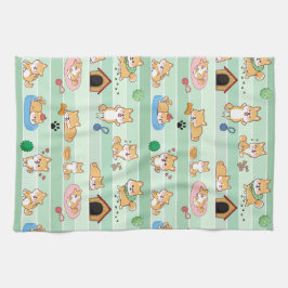 Paño De Cocina perro lindo jugando saltar durmiendo