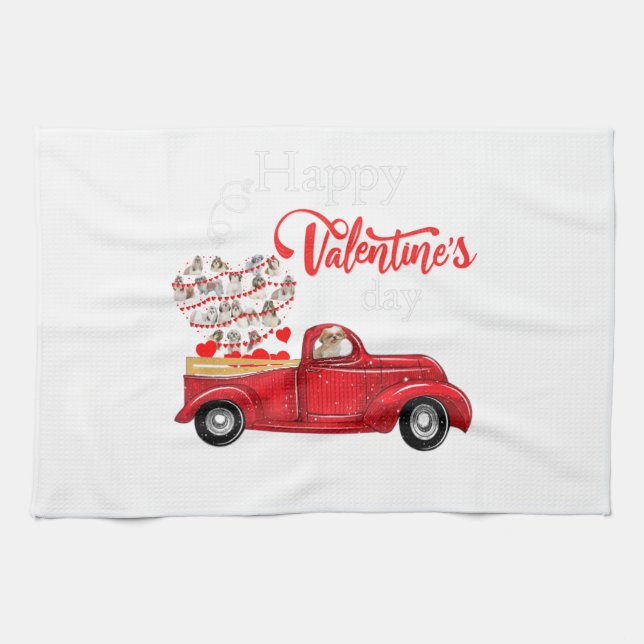 Paño De Cocina Perro Lover| Aplicar San Valentín Shih Tzu (Horizontal)