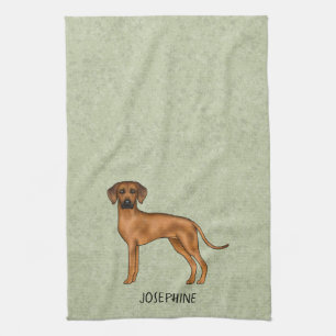 Paño De Cocina Perro marrón lindo Rhodesian Ridgeback con nombre