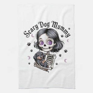 Paño De Cocina Perro Mummy Esqueleto Escandaloso Dachshund