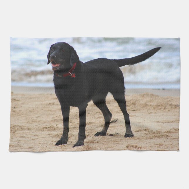 Paño De Cocina Perro negro de Labrador (Horizontal)
