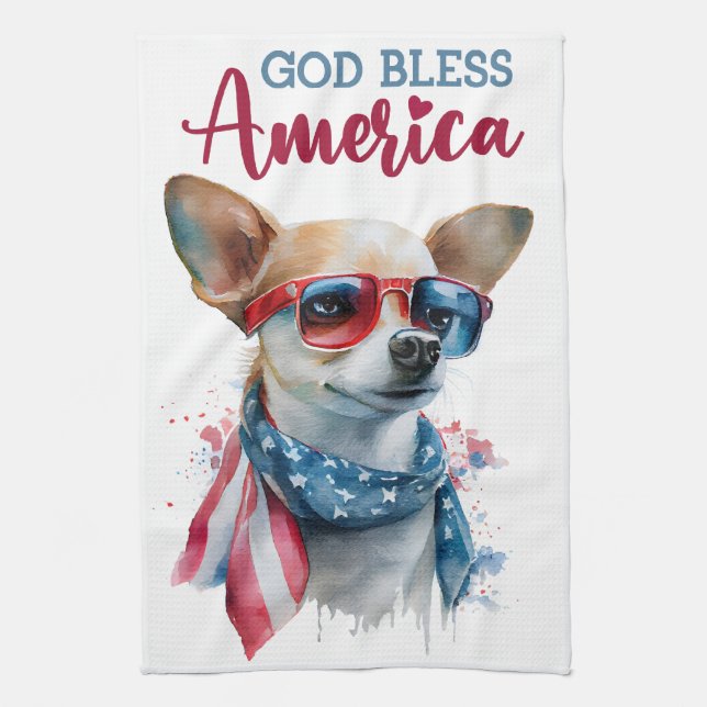 Paño De Cocina Perro Patriota-Chihuahua (Vertical)