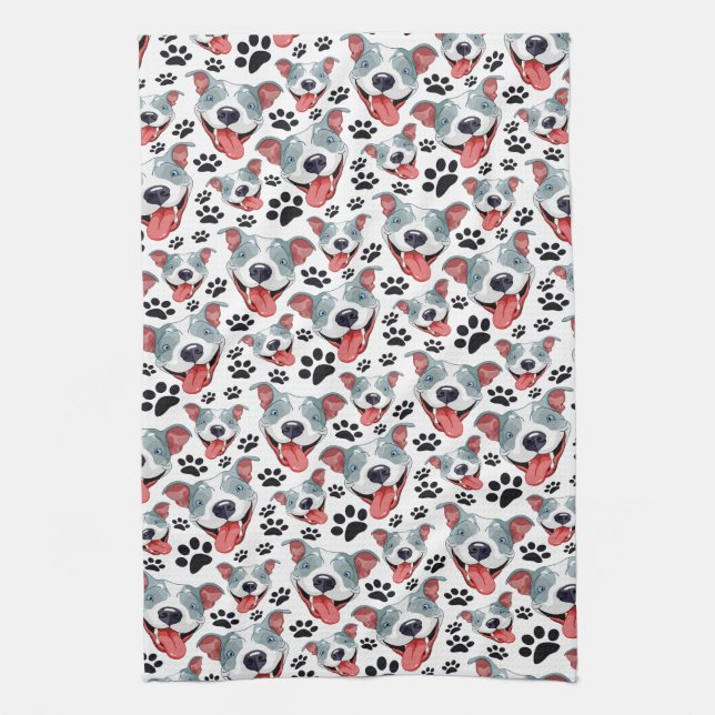 Paño De Cocina Perro pimienta Mascota norteamericano Pitbull (Vertical)