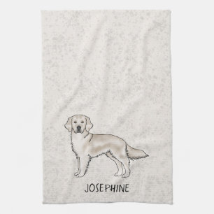 Paño De Cocina Perro Retriever Dorado Crema Inglés Nombre Persona