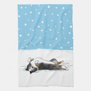 Paño De Cocina Perro Shetland Sheepdog Blue Merle Sheltie Fiesta