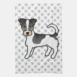 Paño De Cocina Perro Terrier Jack Russell de pelo áspero tricolor