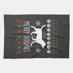 Paño De Cocina Perro Vector de Navidad de Dogmas Alegres