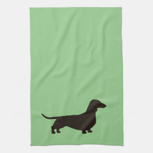 Paño De Cocina Perro Weenie de Dachshund Silhouette Wiener