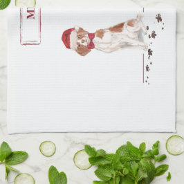 Paño De Cocina Perro y árbol de Navidades divertidos de Bretaña