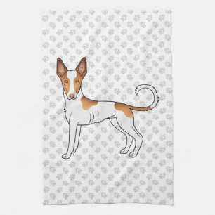 Paño De Cocina Perro y patas de Podenco Ibicenco de pelo liso Bla