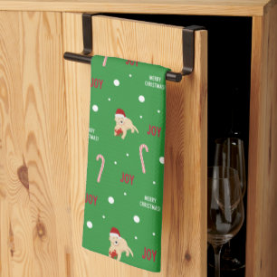 Paño De Cocina Perros, cangrejos, Navidades de canes de golosinas