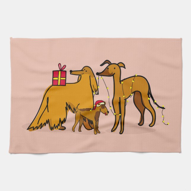 Paño De Cocina Perros navidades (Horizontal)